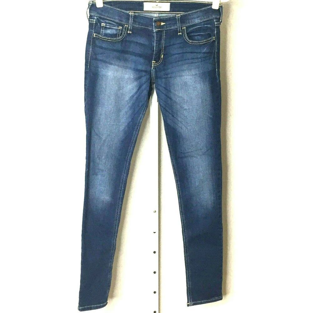 Hollister California Women's Skinny Jeans Denim Navy Blue Cotton Size 9R W29 L31